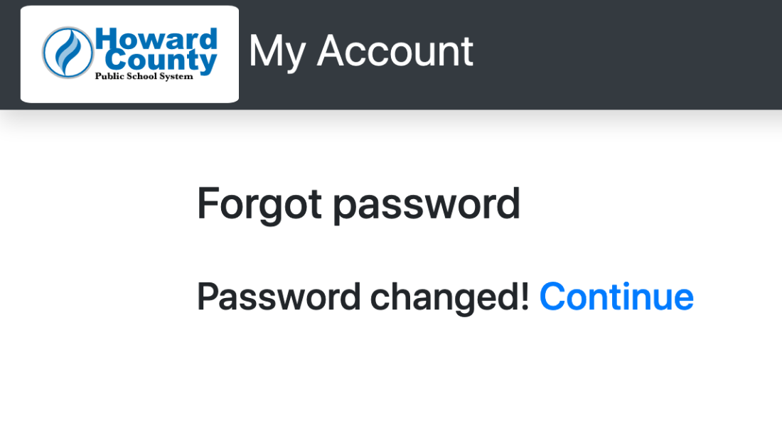 Password change confirmation.