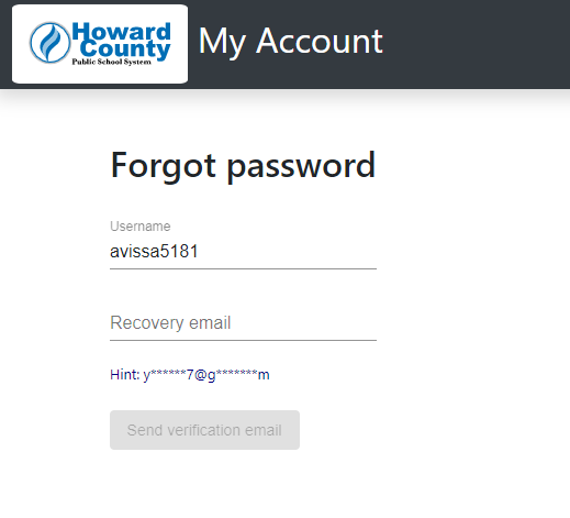 The forgot password page.